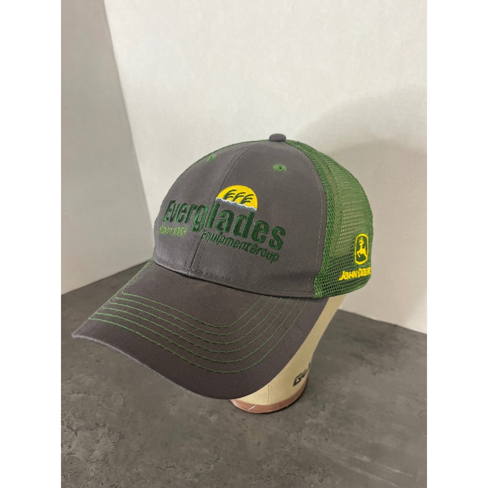 John Deere Everglades‎ Equipment Group Gray Green Trucker Hat Cap